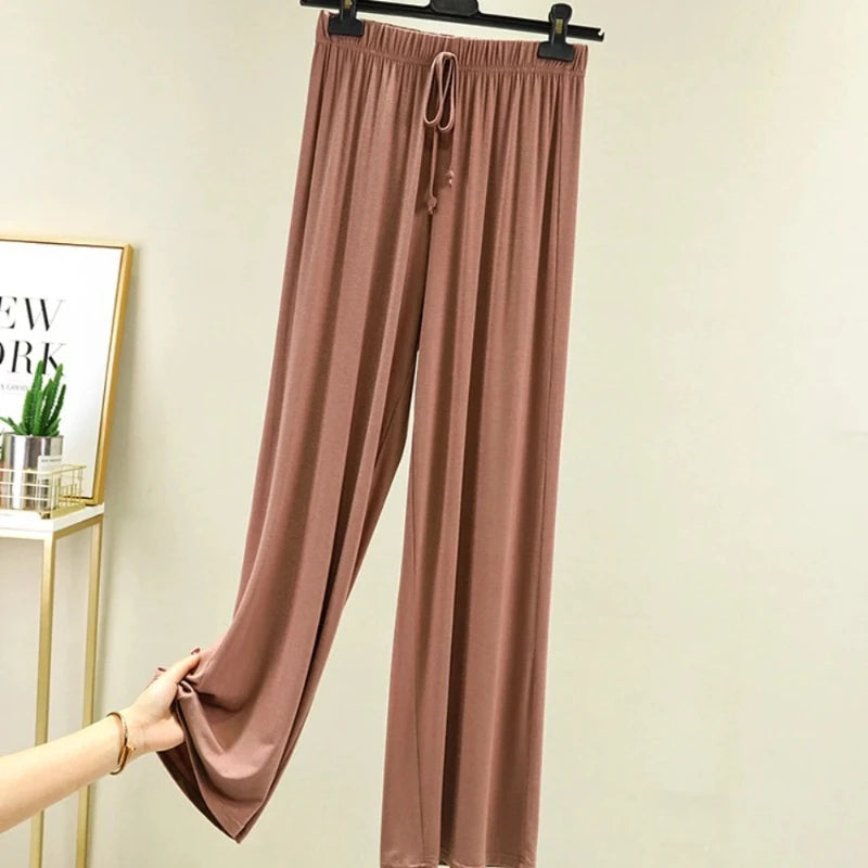 New Spring Summer Modal Women Pants Loose Casual Wide Leg Pants for Women Bottoms Korean Fashion Beige Streetwear Women Clothes