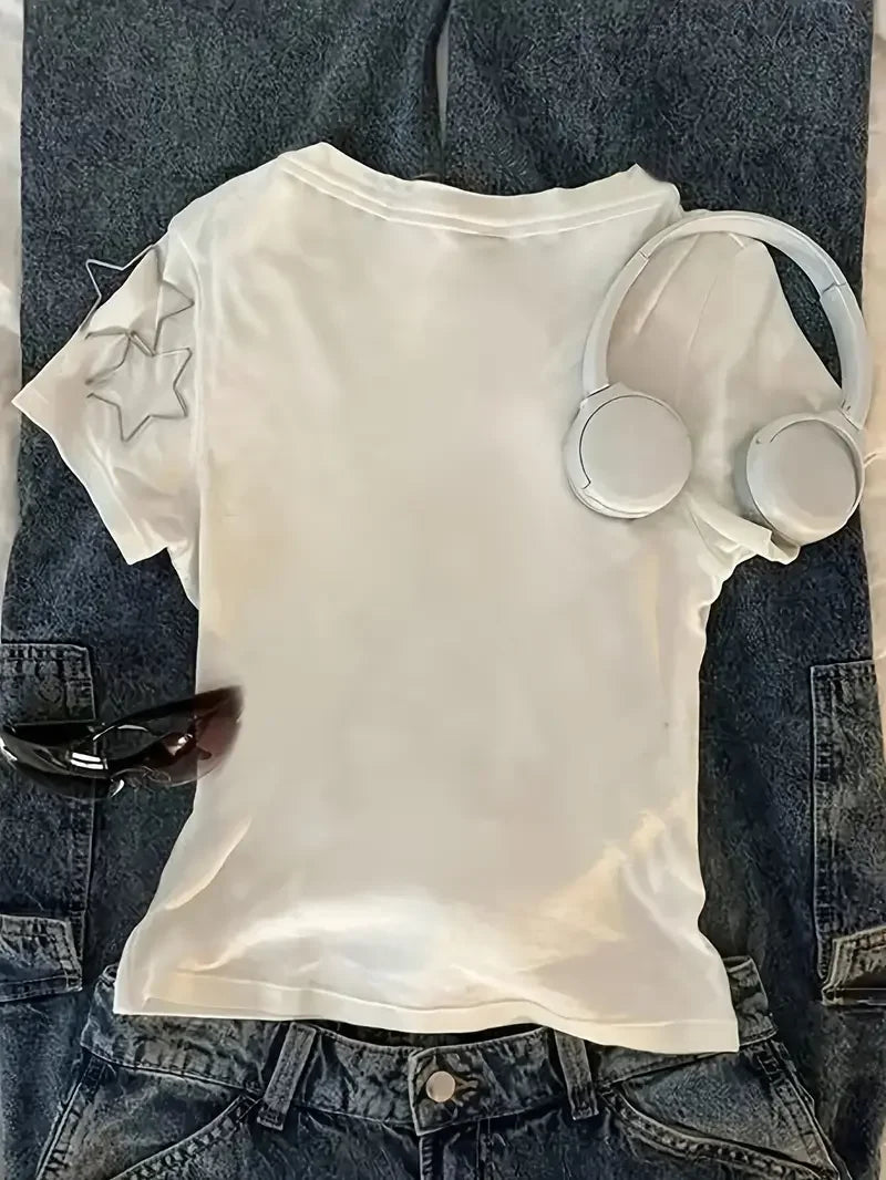 Summer Harajuku Letter Graphic T Shirts Y2k Tops Cat Print Women High Street Oversized T Shirt Streetwear Vintage Tee Clothing