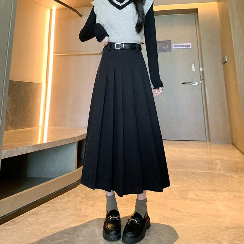Wool Pleated Skirt