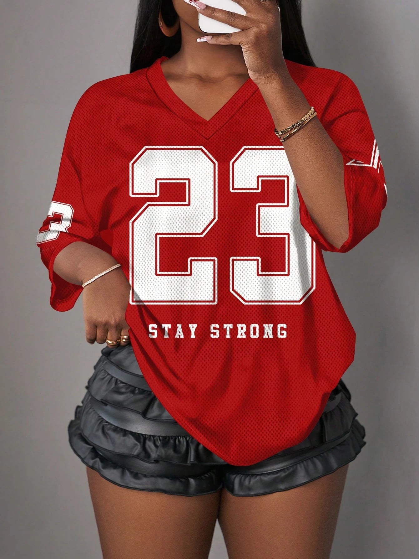  Casual Minimalist Letter NO.23 Graphic T-Shirt For Women Summer Sports Jersey Suitable For Basketball Games Y2k Ladies Clothes