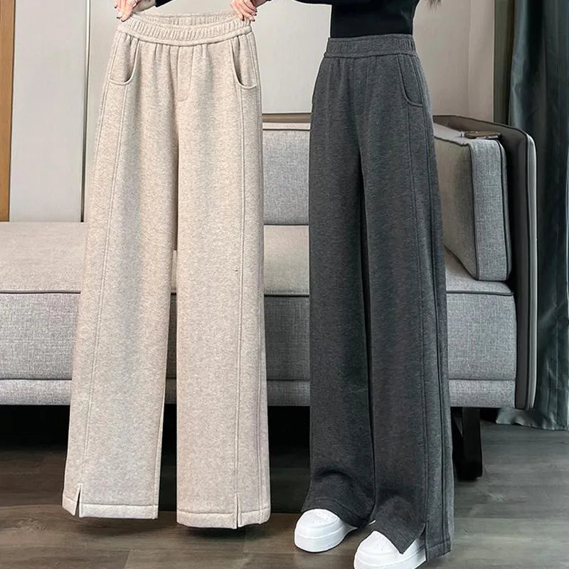 Wide Leg Pants High Waist Straight Cut Commute Sale Korean Fashion Casual Trousers for Women Autumn Winter