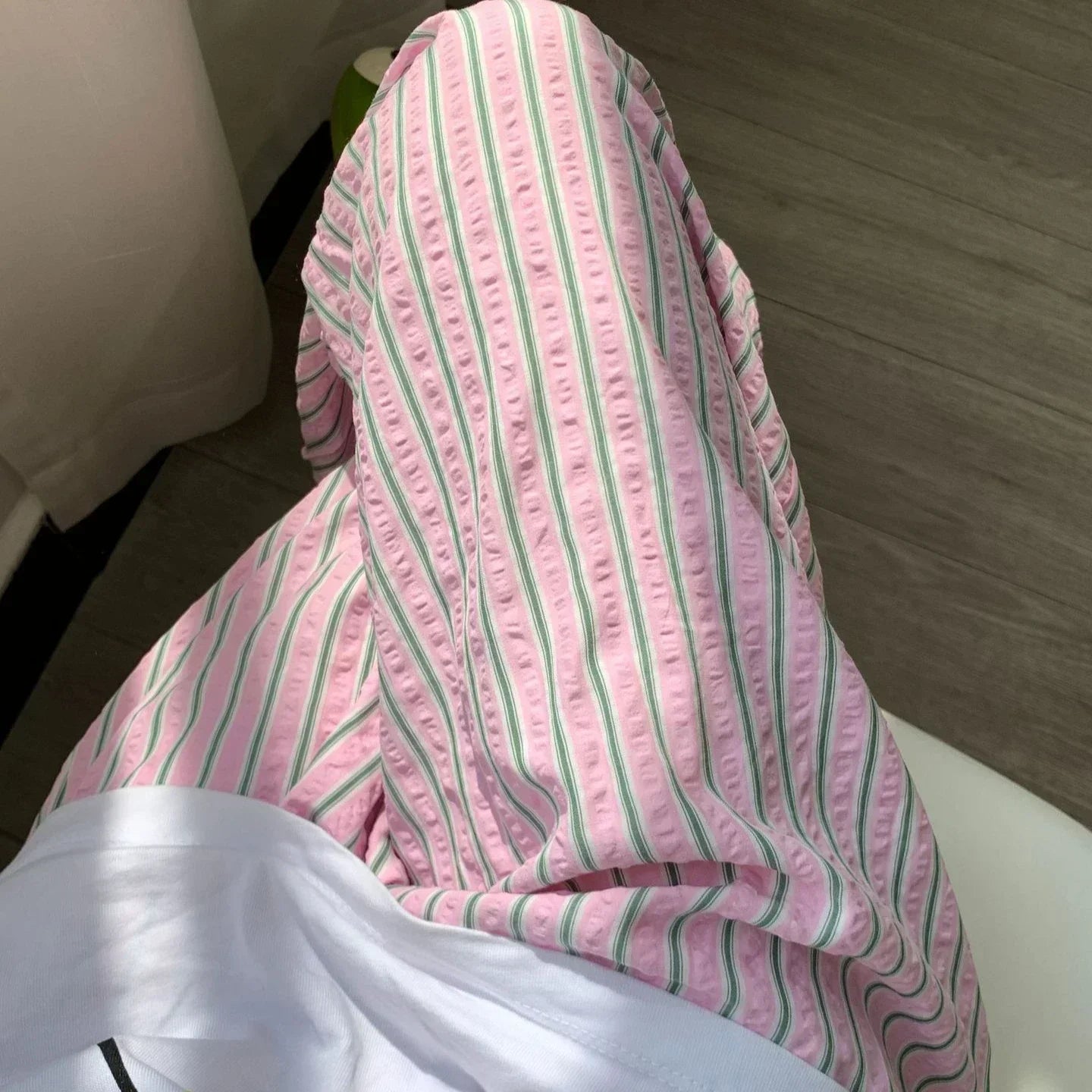 Korean Casual Striped  Drawstring Straight Pant  Y2k Women Loose Holiday Pants Perppy Sweet Pink High Waist Office Trousers