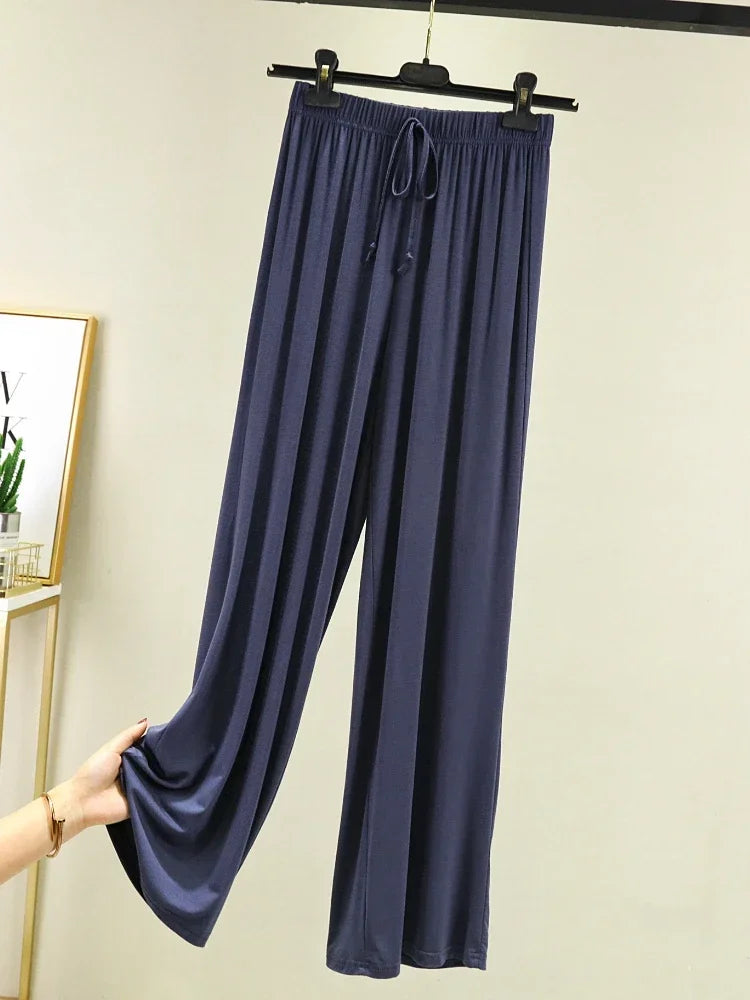 New Spring Summer Modal Women Pants Loose Casual Wide Leg Pants for Women Bottoms Korean Fashion Beige Streetwear Women Clothes