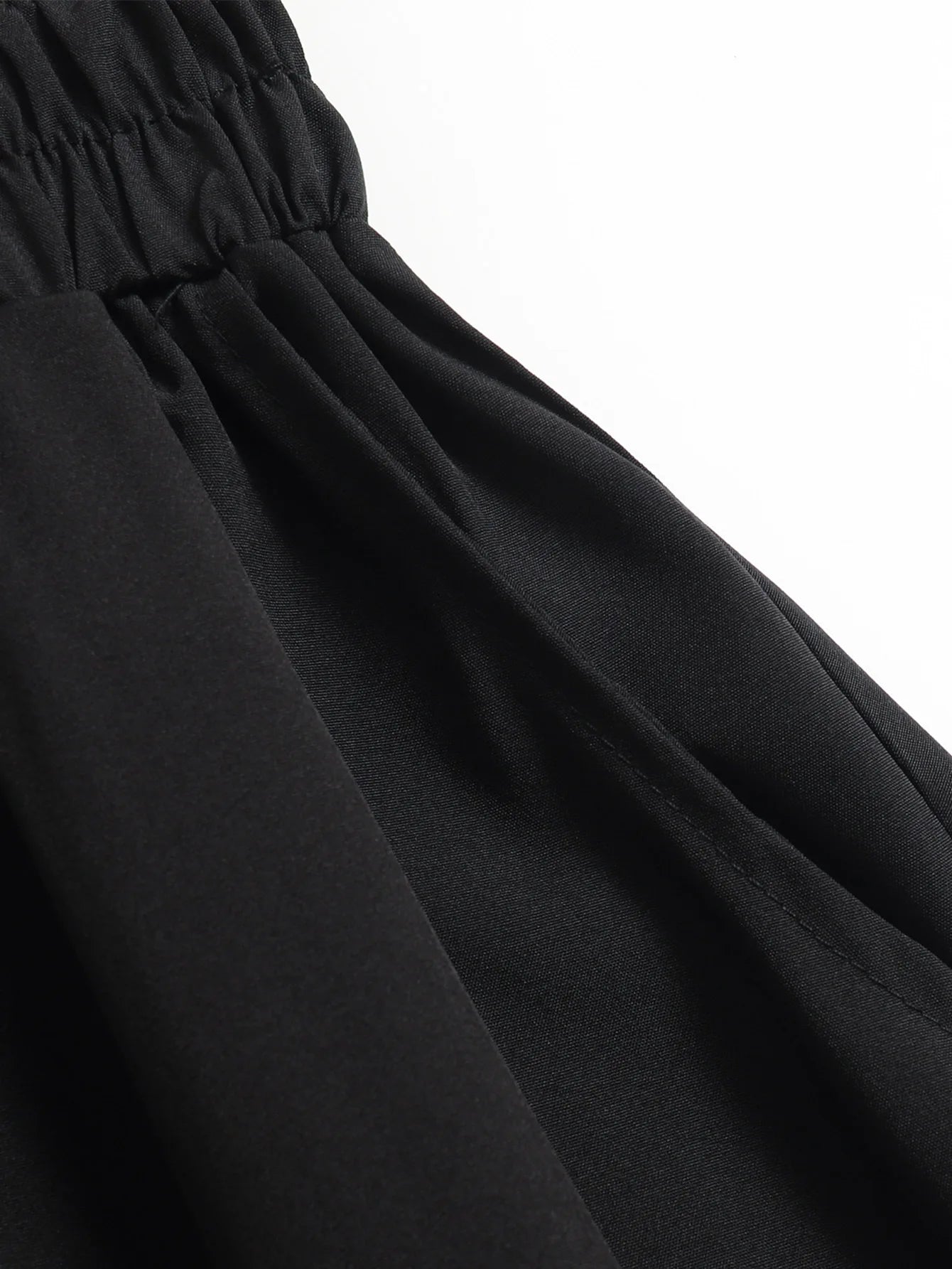 Women's Black High Waist Drawstring Maxi Skirt | A-Line Flowy Loose Fit Skirt | Casual Office Daily Wear Skirt