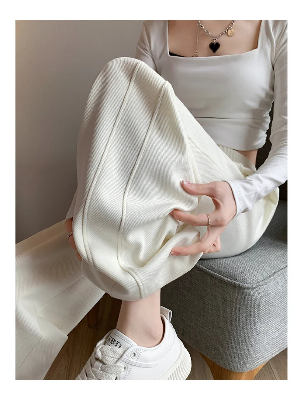 Blue Korean Fresh Drape Effect High Waist Trouser Fashion Female Summer Baggy Wide Leg Pants Street Classic Women Sweatpants Y2k